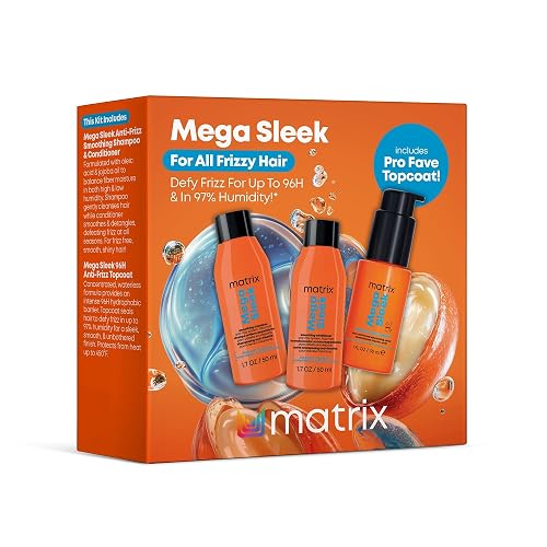 Matrix Mega Sleek Mini Kit - 96H Frizz Control, 12x Smoother Hair, and Professional Hydration Beauty & Personal Care MATRIX