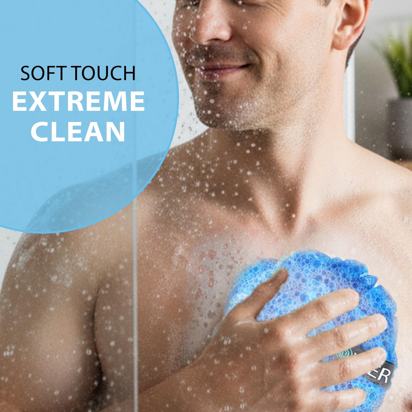 SHOWER BOUQUET Loofah Bath-Sponge XL Swirl-Deep-4-Pack // Extra Large 75g Soft Mesh Net Luffa Loofa Loufa Lufa Puff Set/Exfoliating Body Scrubber Beauty & Personal Care Shower Bouquet