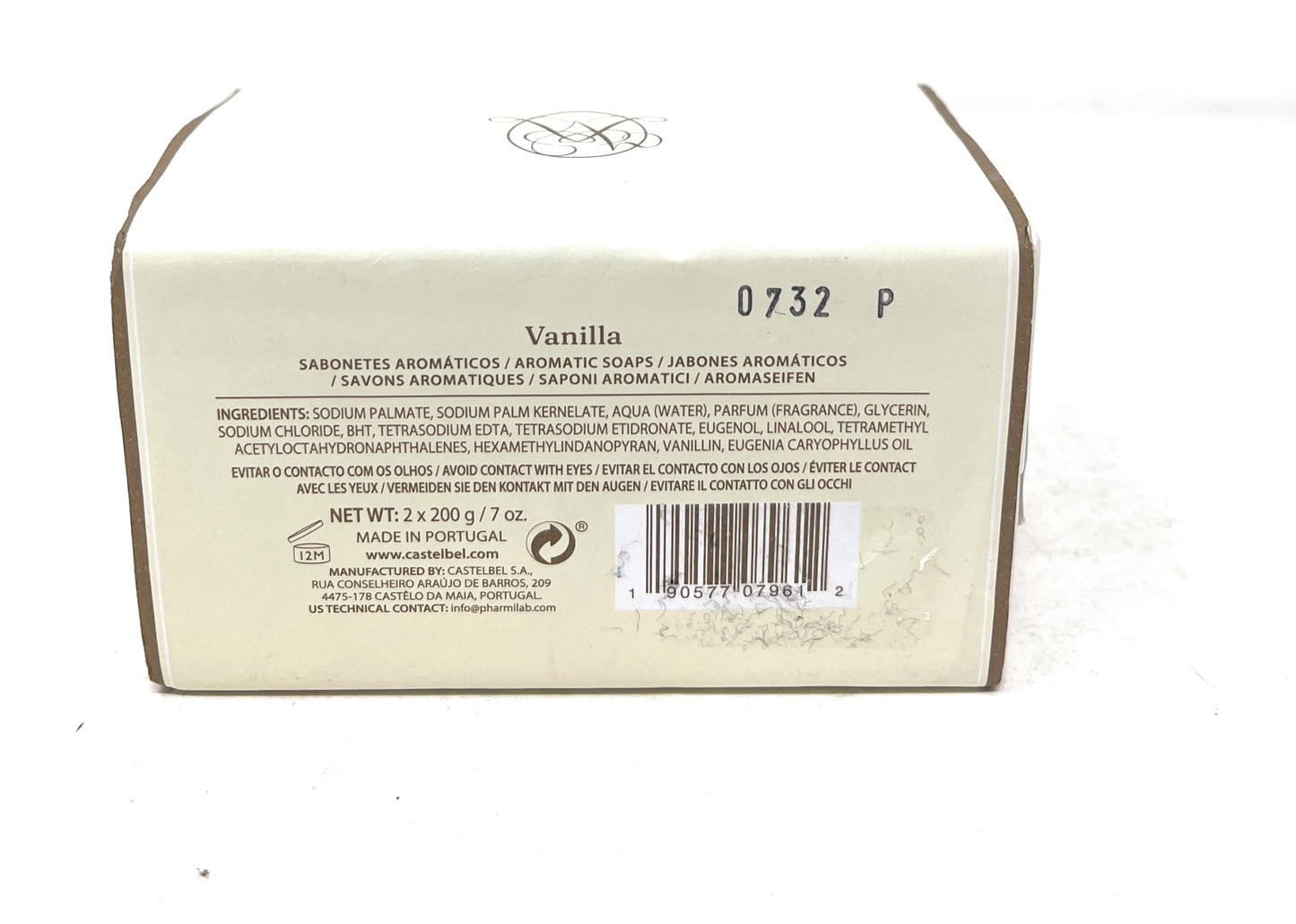 Castelbel Set of Valentine's Love Letter Vanilla Fragranced Luxury Soap, (2) 7-Ounce Bars Beauty & Personal Care Castelbel