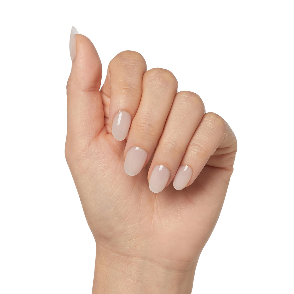 KISS Salon X-tend, Press-On Nails, Nail glue included, 'Keep It', Light White, Short Size, Oval Shape, Includes 30 Nails, 5Ml Led Soft Gel Adhesive, 1
