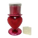 Bath & Body Works Ruffled Heart Cushion Pedestal 3-Wick Candle Holder with a Natural Oats Sample Soap Beauty & Personal Care Bath & Body Works
