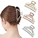 VinBee Metal Hair Clips for Women Hair Claw Clips Medium for Thick Hair 3 Pack (Silver + Gold + Rose Gold) Beauty & Personal Care VinBee
