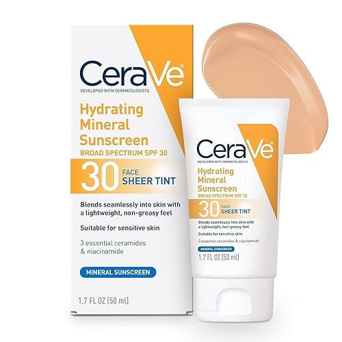 CeraVe Tinted Sunscreen with SPF 30 | 1.7 Fluid Ounce Mineral Sunscreen 1 Pack Beauty & Personal Care CeraVe