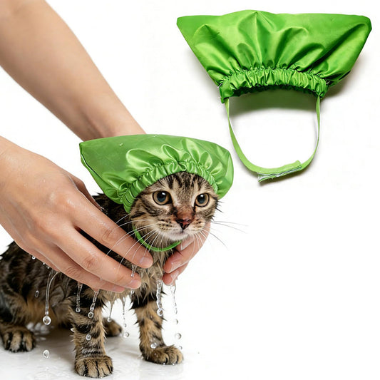 AeSiliFlex Cat Shower Cap for Bathing and Swimming, Waterproof Cat Ear Cover for Grooming, Adjustable Pet Bath Hat for Ear Protection, Lightweight Beauty and Personal Care AeSiliFlex