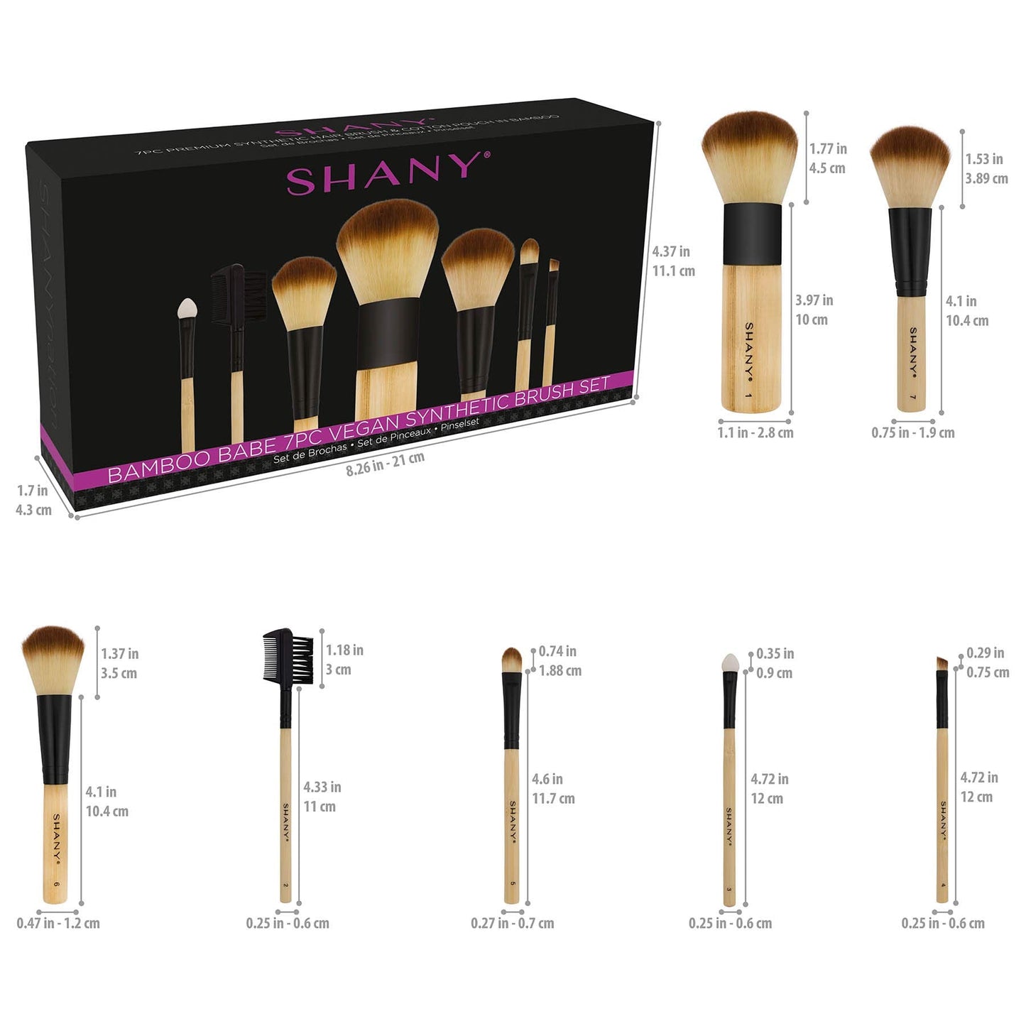 SHANY Bamboo Makeup Brush Set - Old Packaging and Style Beauty & Personal Care SHANY