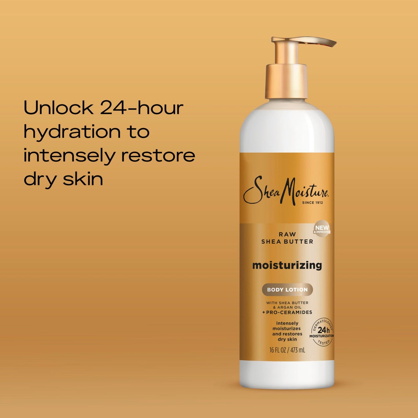 SheaMoisture Moisturizing Body Lotion with Raw Shea Butter, Argan Oil and Pro-Ceramides, Restoring Dry Skin, 24H Moisturizing 16 oz Beauty & Personal Care Shea Moisture