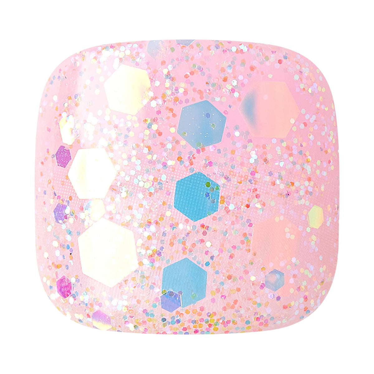 KISS Impress No Glue Pedi Press-On Toenails, Light Pink, Glitter, Squoval Shape, Includes 24 Nails, Prep Pad, 1 Manicure Stick, 1 Mini File