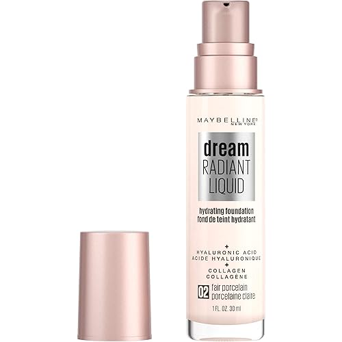 Maybelline Dream Radiant Liquid Medium Coverage Hydrating Makeup, Lightweight Liquid Foundation, Fair Porcelain, 1 Count Beauty & Personal Care MAYBELLINE