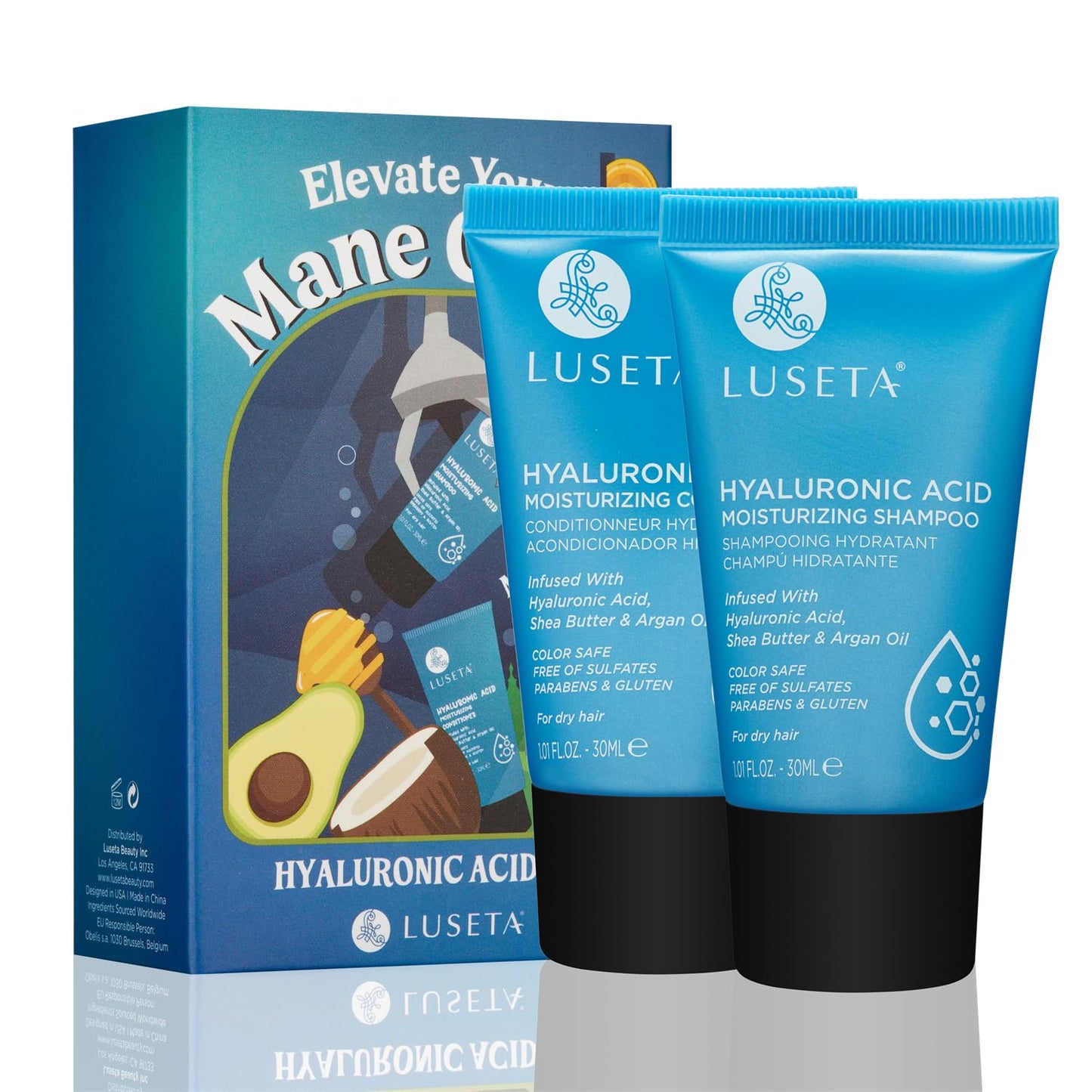 Luseta Hyaluronic Acid Moisturizing Shampoo & Conditioner Set for Dry and Damaged Hair, Sulfate Free Shampoo and Conditioner for Women Infused Beauty & Personal Care L LUSETA