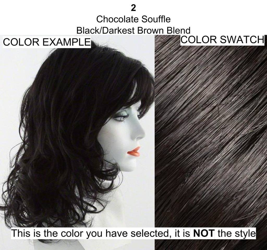 Fun Bun Hair Wrap Color 2 Chocolate Souffle - Easihair Hairpieces Elastic Band 4" Length UpDo Ponytail Accent Synthetic Fiber Curly Wavy Locks 676a
