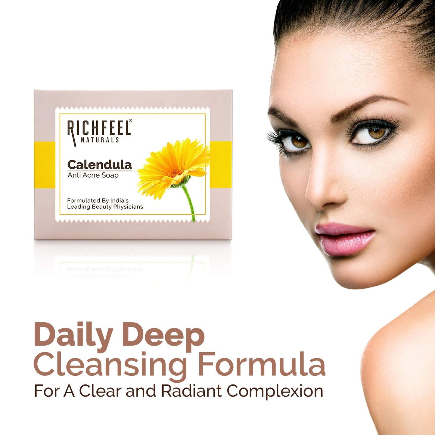 Richfeel Calendula Soap For Acne - 75g Pack of 4 Beauty & Personal Care Richfeel
