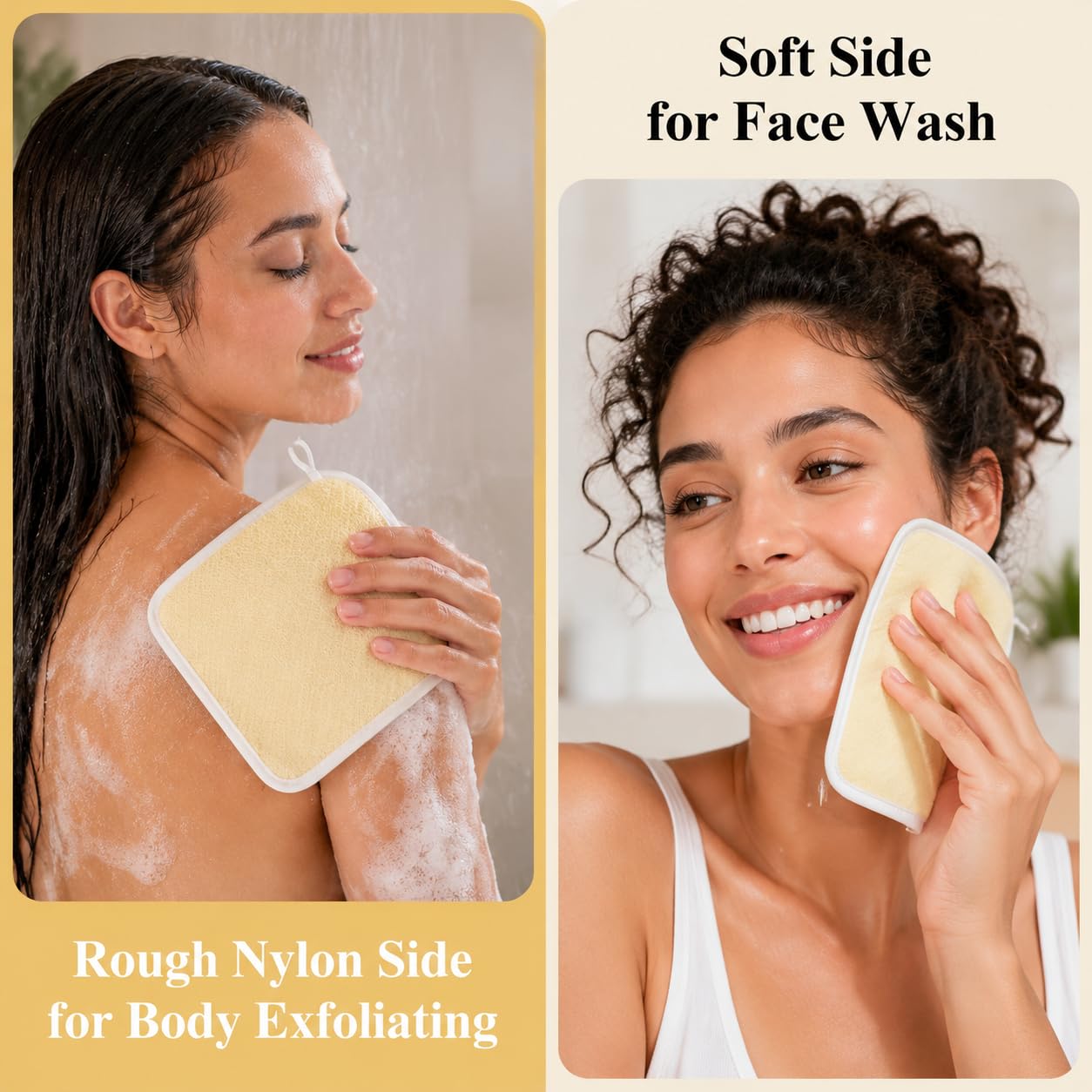 MAQIHAN Exfoliating Cloth - 4 Pack Exfoliating Washcloths for Body and Face Clean 8 × 10 inches Durable Weave Bath Body Scrubber Face Wash Cloths Bath Beauty and Personal Care MAQIHAN