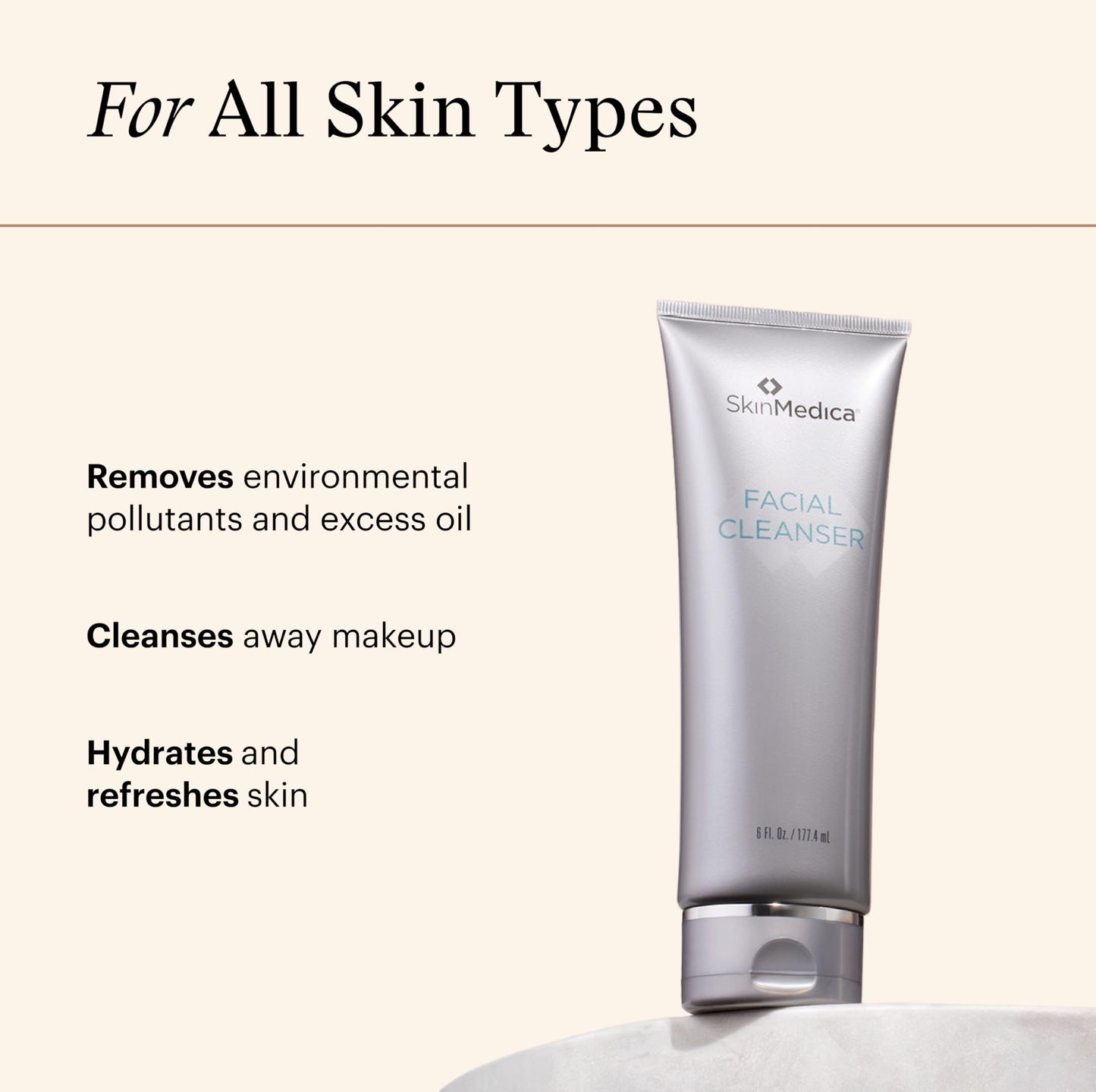 SkinMedica Facial Cleanser 6 oz – Foaming Face Wash for All Skin Types | Removes Dirt, Oil & Makeup, Enriched with Soothing Panthenol Beauty & Personal Care SkinMedica
