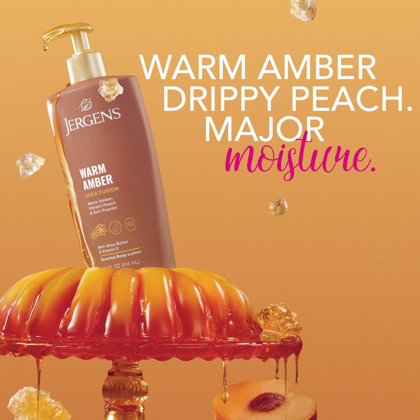 Jergens Shea Fusion Warm Amber Scented Lotion, Moisturizing Body Lotion with Shea Butter and Vitamin E, 14 fl oz Beauty and Personal Care Jergens