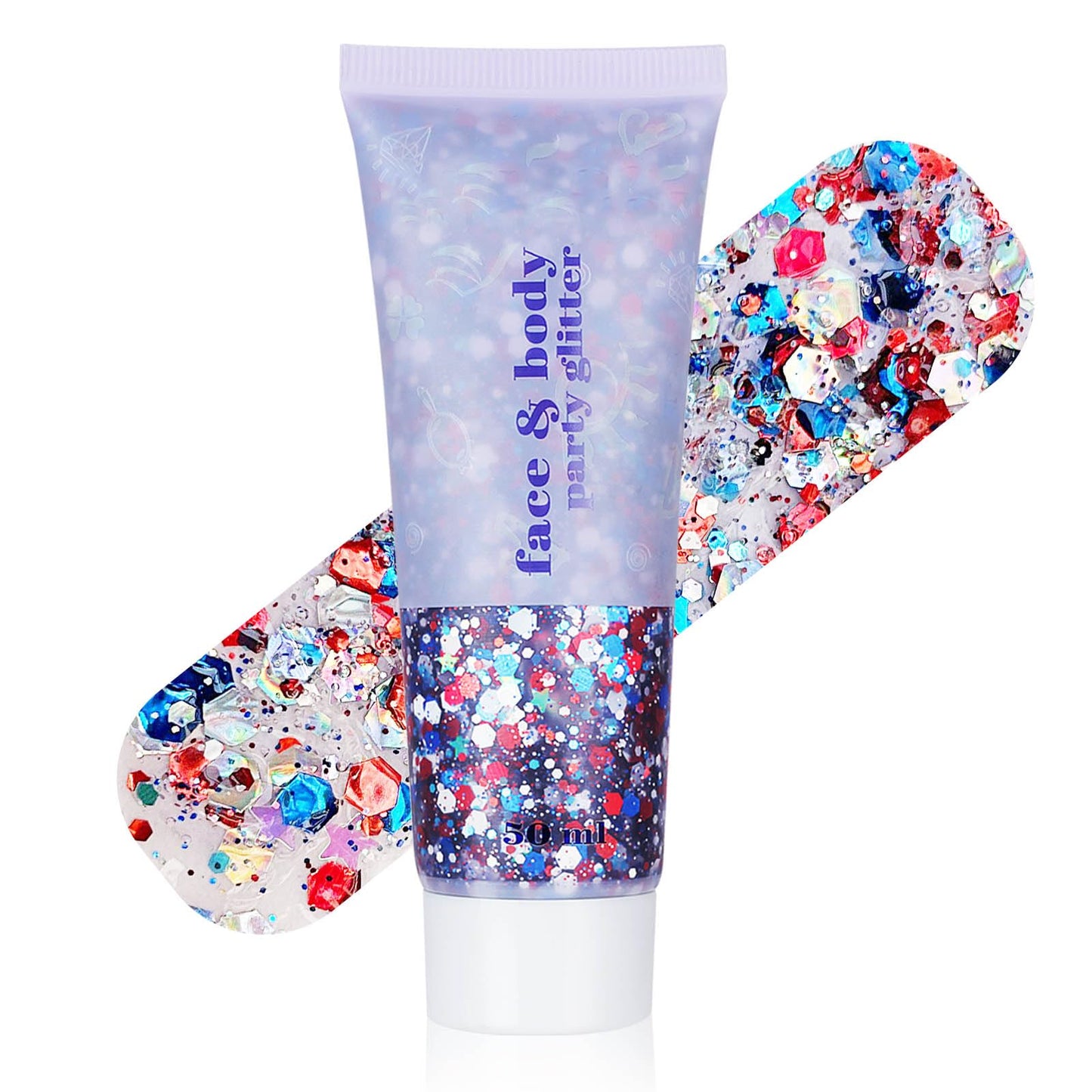 Faglowmify 4th of July Women&Kids Makeup Face Glitter Gel,Fourth of July Red White and Blue Accessories,Sparkle Festival Sparkling Rave Beauty & Personal Care faglowmify