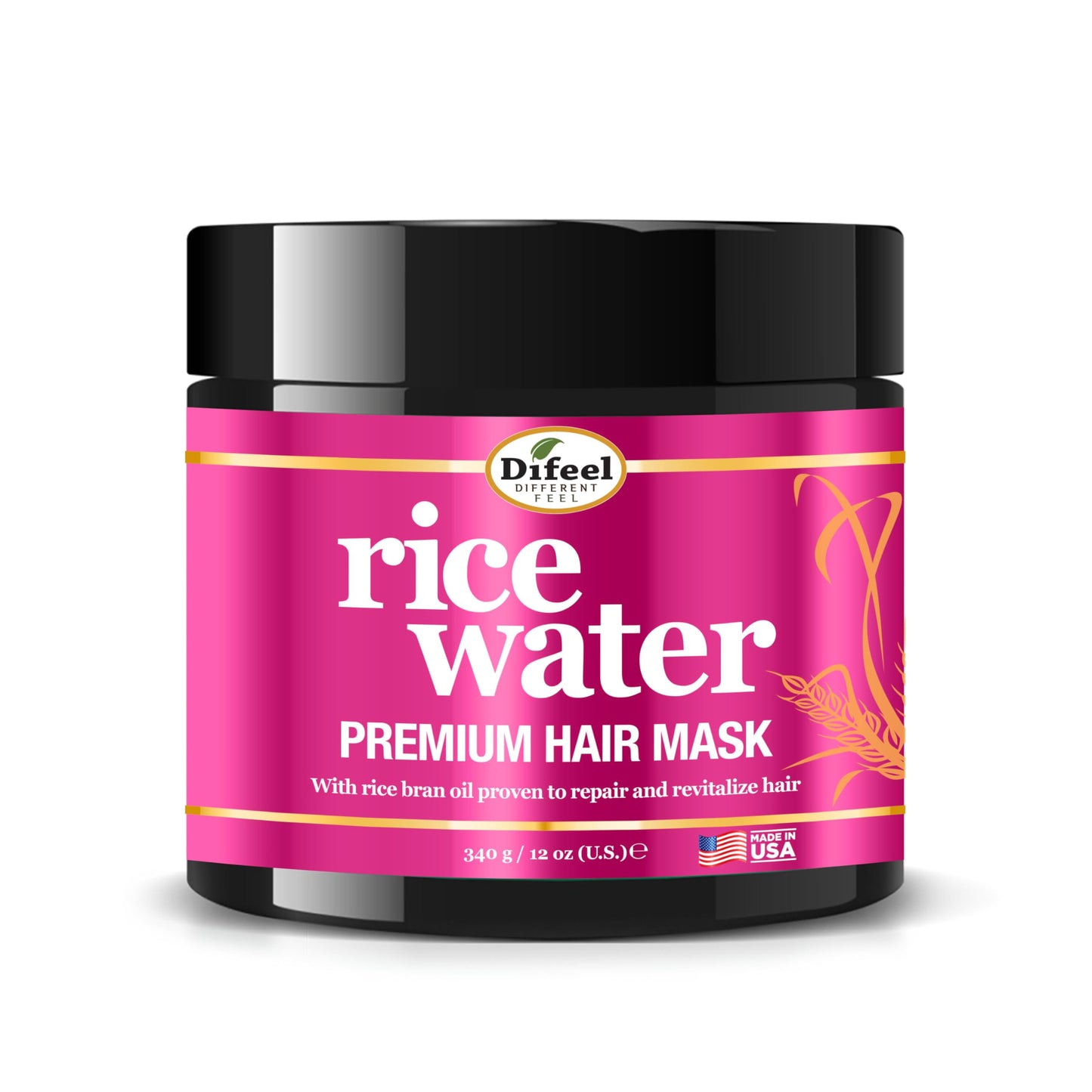 Difeel Premium Rice Water Hair Mask 12 oz. - Deep Repair Mask for Dry, Damaged Hair Beauty & Personal Care Difeel