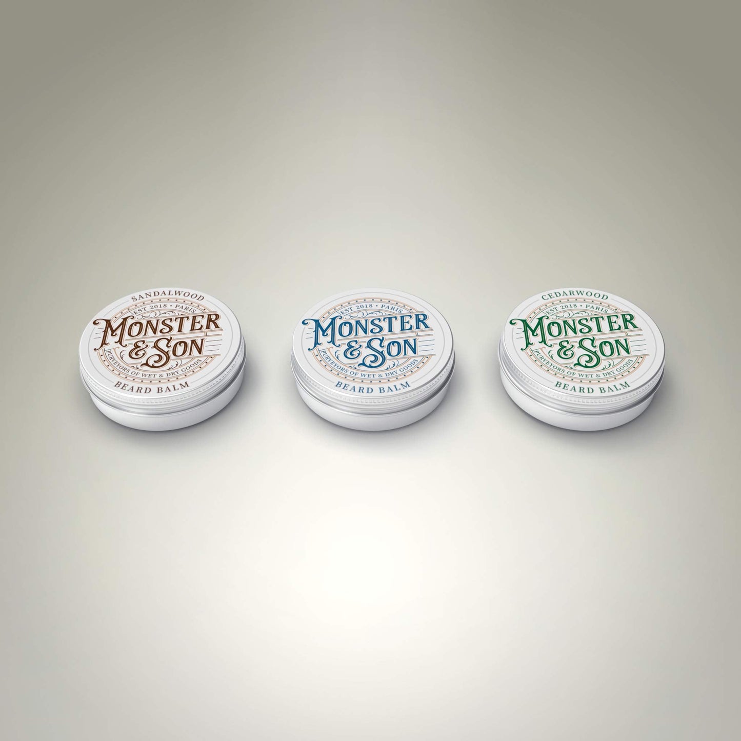 Monster&Son Organic Beard Balm Variety Pack x3 - Helps to Hydrate, Style and Promote New Hair Growth - Rich in Vitamins & Minerals - Jojoba Oil, Shea Beauty and Personal Care Monster&Son