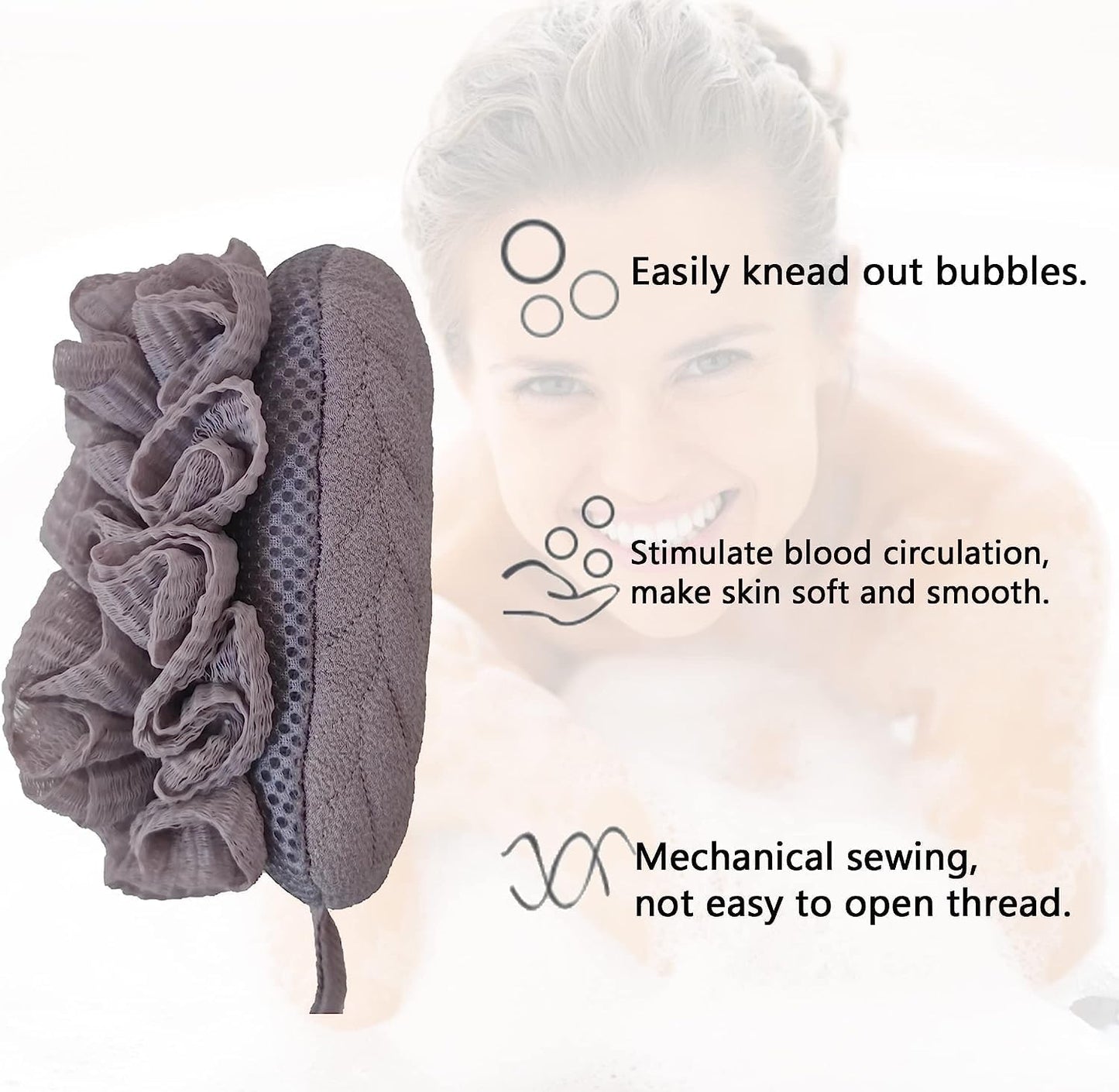 Bath Sponge Shower Loofahs?Loofah Sponge Exfoliating Bath Sponge Body Scrubber?Soft Net Body Scrubber Sponge Ball?Durable Mesh Pouf Bath Loofah Sponge Beauty & Personal Care evohyah
