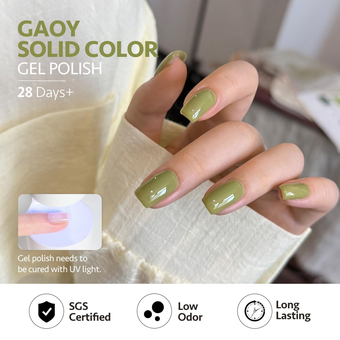 GAOY Jade Green Gel Nail Polish Set, Mint, Moss, and Emerald Shades Beauty and Personal Care GAOY