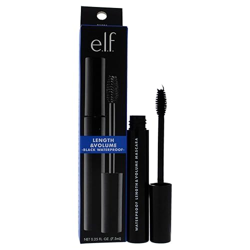 e.l.f. Waterproof Lengthening and Volumizing Mascara, Black, 0.3 Fl Oz Beauty & Personal Care e.l.f.