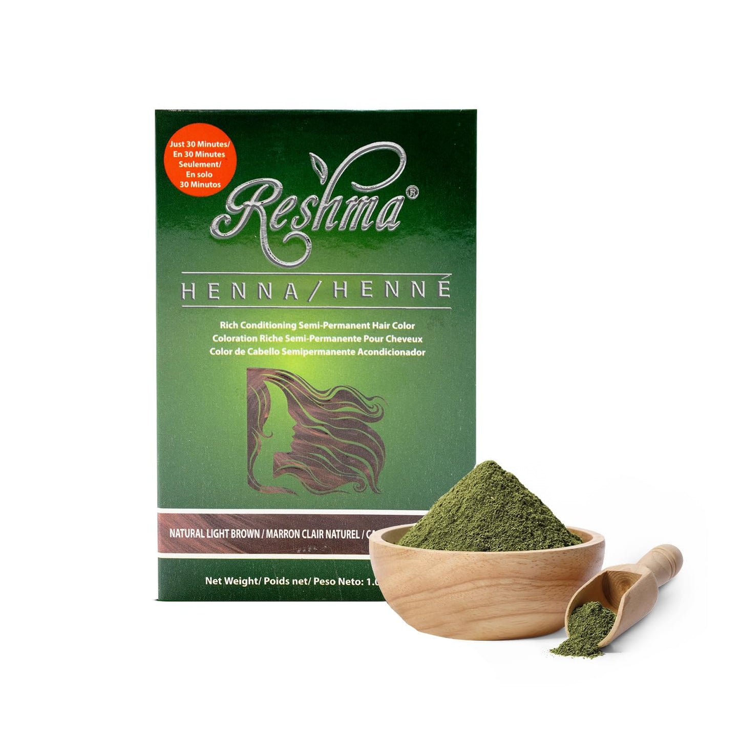 Reshma Beauty 30 Minute Henna Hair Color Infused with Plant-Based Lawsonia Inermis 100% Gray Coverage for Soft, Shiny Hair, Hair Dye-1.05 oz, Pack Beauty & Personal Care Reshma Beauty