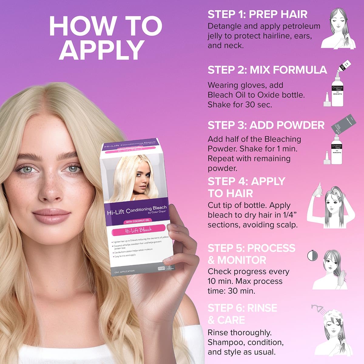 Color Oops Hi-Lift Bleach | Lifts 3-5 Levels | Nourishing & Moisturizing Formula Beauty & Personal Care Color Oops