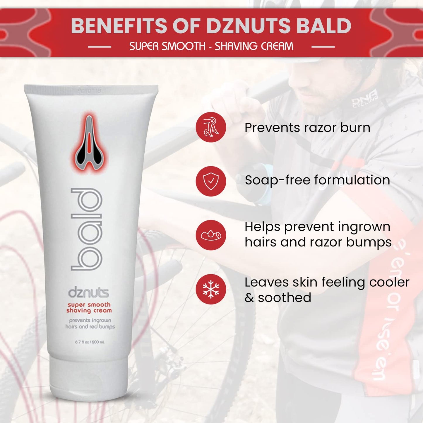 dznuts - Bald Super Smooth Shaving Cream - Prevents Razor Burns, Ingrown Hairs, Cooled and Moisturized Skin - 6.7 fl. oz, 2 Pack Beauty and Personal Care dznuts