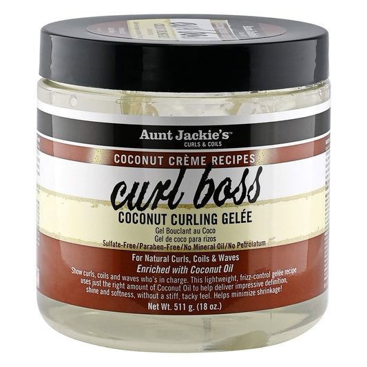 Aunt Jackie's Coconut Crème Recipes Curl Boss Coconut Curling Hair Gel for Natural Curls, Coils and Waves, 18 oz Beauty & Personal Care Aunt Jackie's