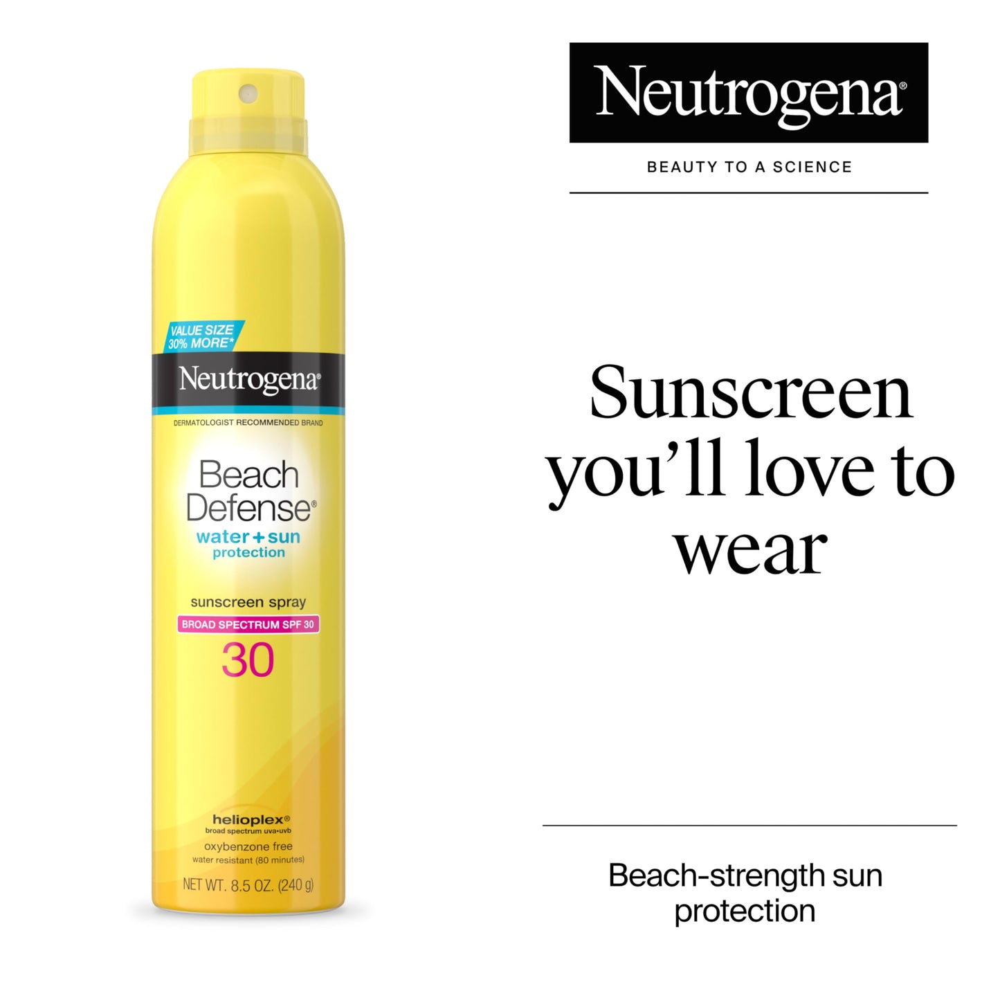 Neutrogena Beach Defense SPF 30 Sunscreen Spray, Broad Spectrum, Lightweight & Fast Absorbing, Oxybenzone & Octinoxate Free, Hawaii Act 104 Compliant Beauty & Personal Care Neutrogena