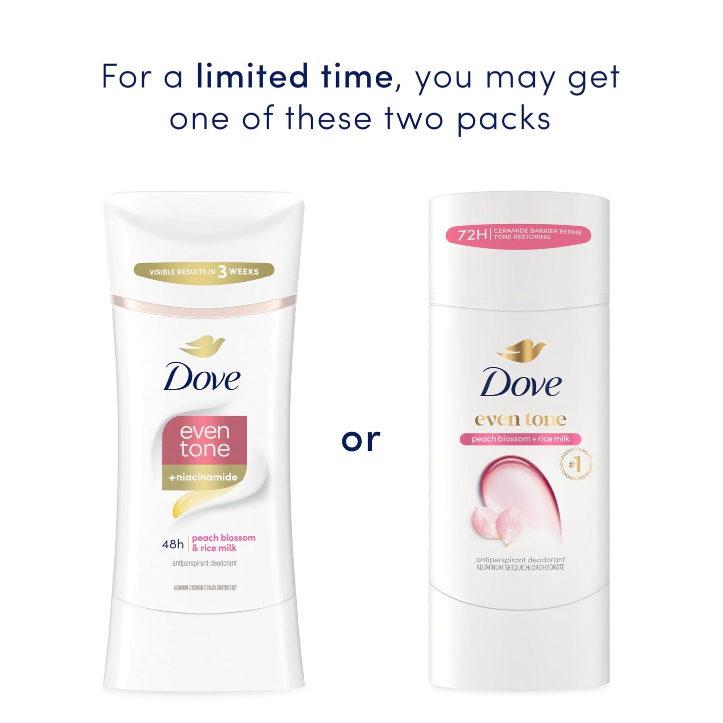 Dove Antiperspirant Deodorant Stick Peach Blossom & Rice Milk For Uneven Skin Tone 48-hour Odor and Sweat Protection 2.6 oz Beauty and Personal Care Dove