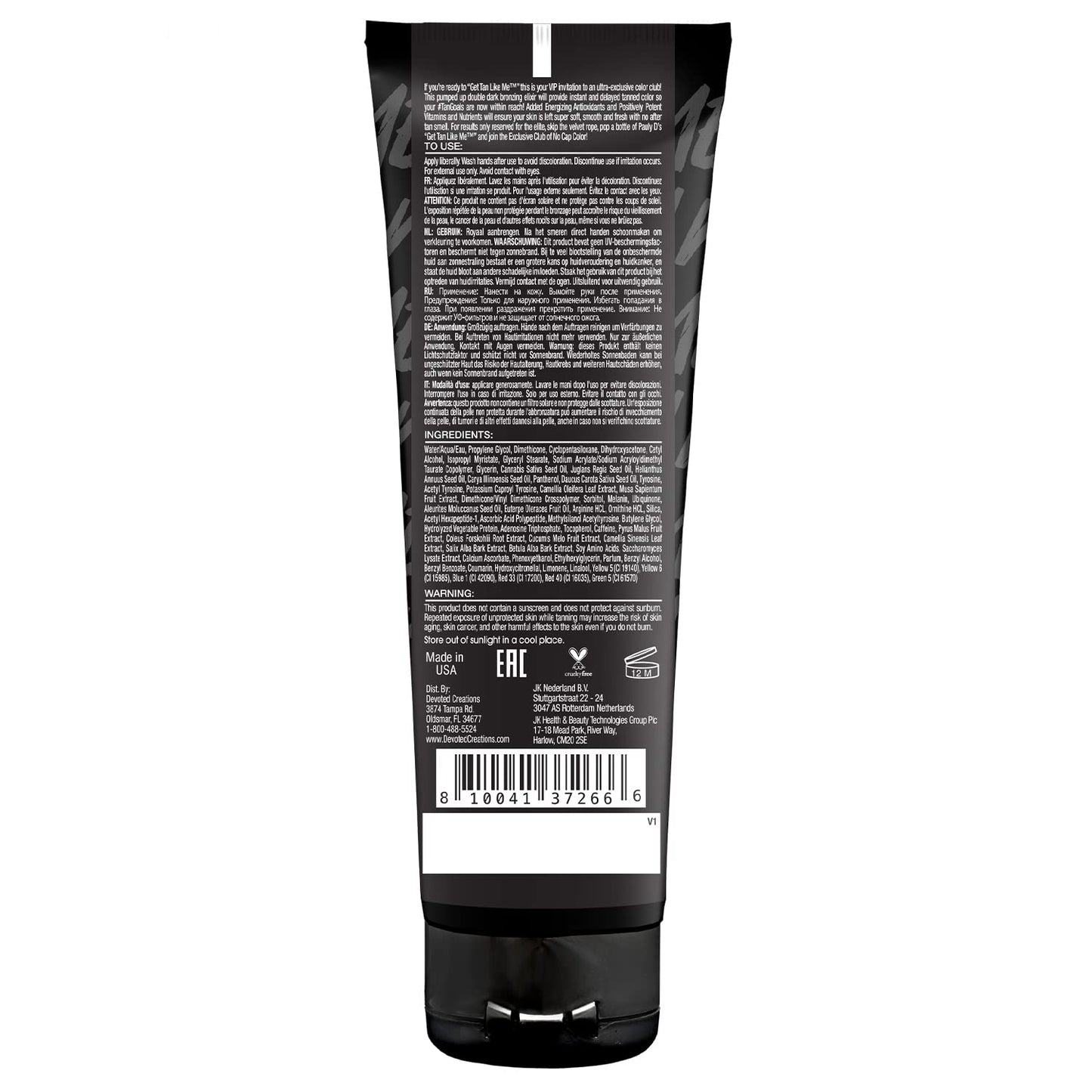 Devoted Creations DJ Pauly D Get Tan Like Me! Dark Tanning Lotion - Double Dark ‘Tan Goals’ Bronzing Blend - Remixed with Positively Energizing Beauty & Personal Care Devoted Creations