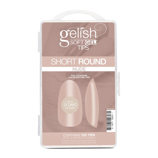 Gelish Nude Soft Gel™ Tips Press on Nails Extension - Nude Short Round, 120 Count