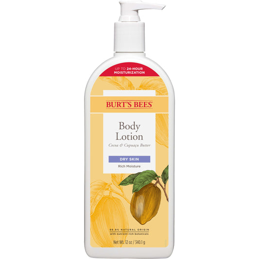 Burts Bees Butter Body Lotion for Dry Skin with Cocoa & Cupuau, 12 Oz (Package May Vary) Beauty & Personal Care Burt's Bees