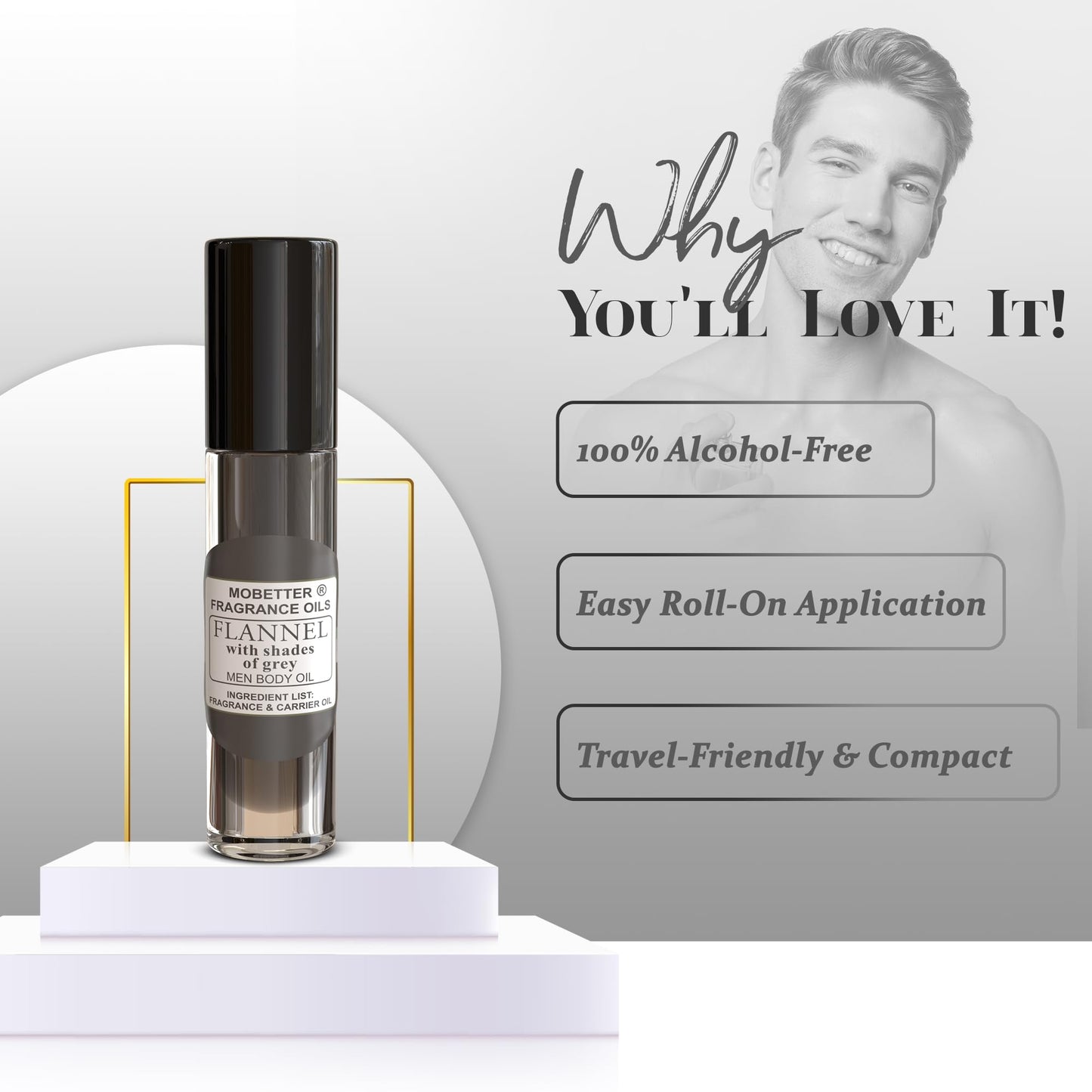 Flannel With Shades of Grey Men Fragrance Body Oil Beauty & Personal Care MOBETTER FRAGRANCE OILS