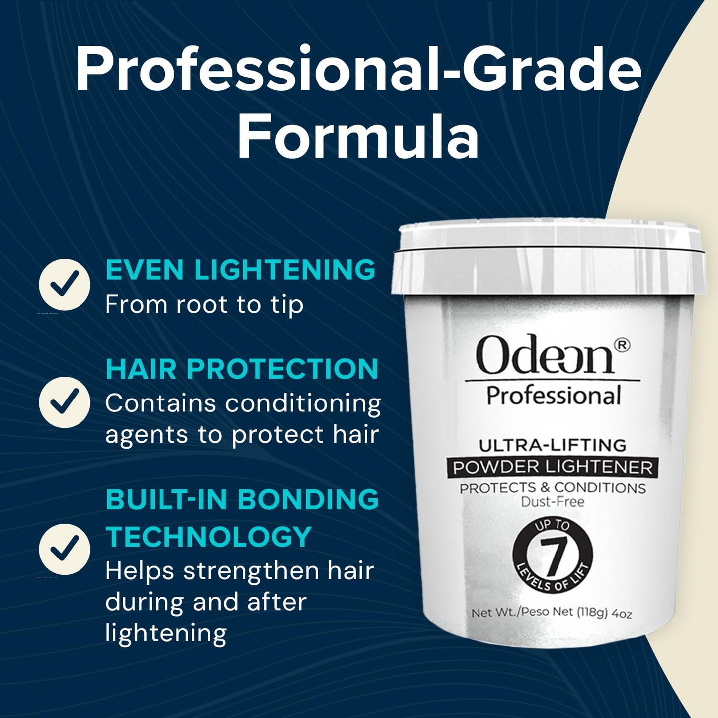 Odeon Professional Ultra-Lifting Hair Bleach Powder 4oz - Lightens Up to 7 Levels - For Balayage, Highlights & Full Hair Bleaching - All Hair Types Beauty & Personal Care Odeon
