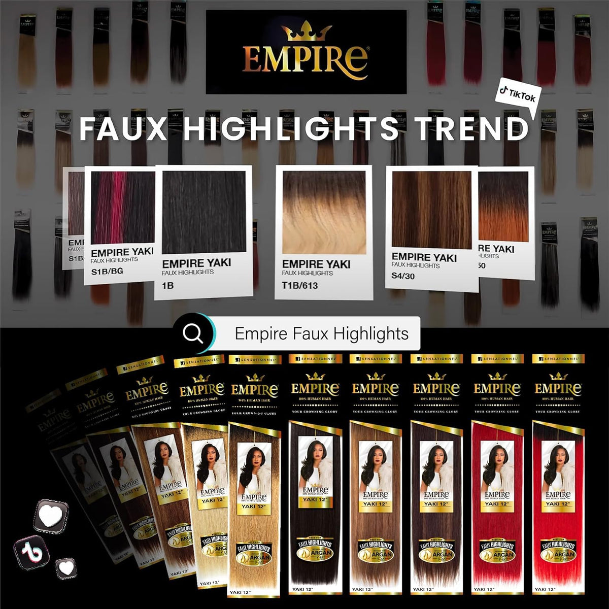 Sensationnel Empire Yaki Human Hair,1 Pack 10 inch, 613 BLONDE