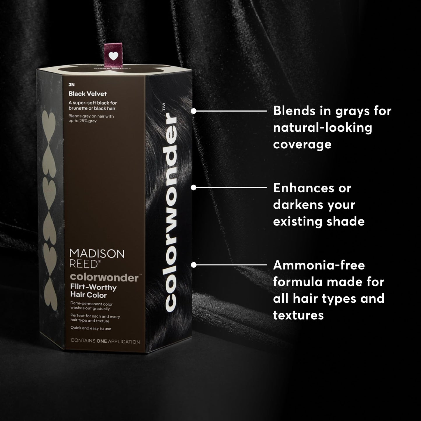 Madison Reed ColorWonder Demi-Permanent Hair Color Kit - 3N Soft Black (Black Velvet) | Blends Up to 25% Gray, Lasts 25 Washes, Ammonia-Free Beauty & Personal Care Madison Reed