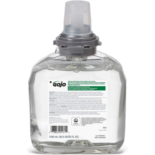 TFX Green Certified Foam Hand Cleaner Refill, Unscented, 1200mL, 2/Carton