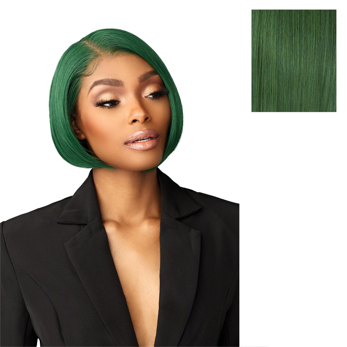 Sensationnel Chicbob Lace Frontwig-Bob Unit 3, SAPPHIREGREEN