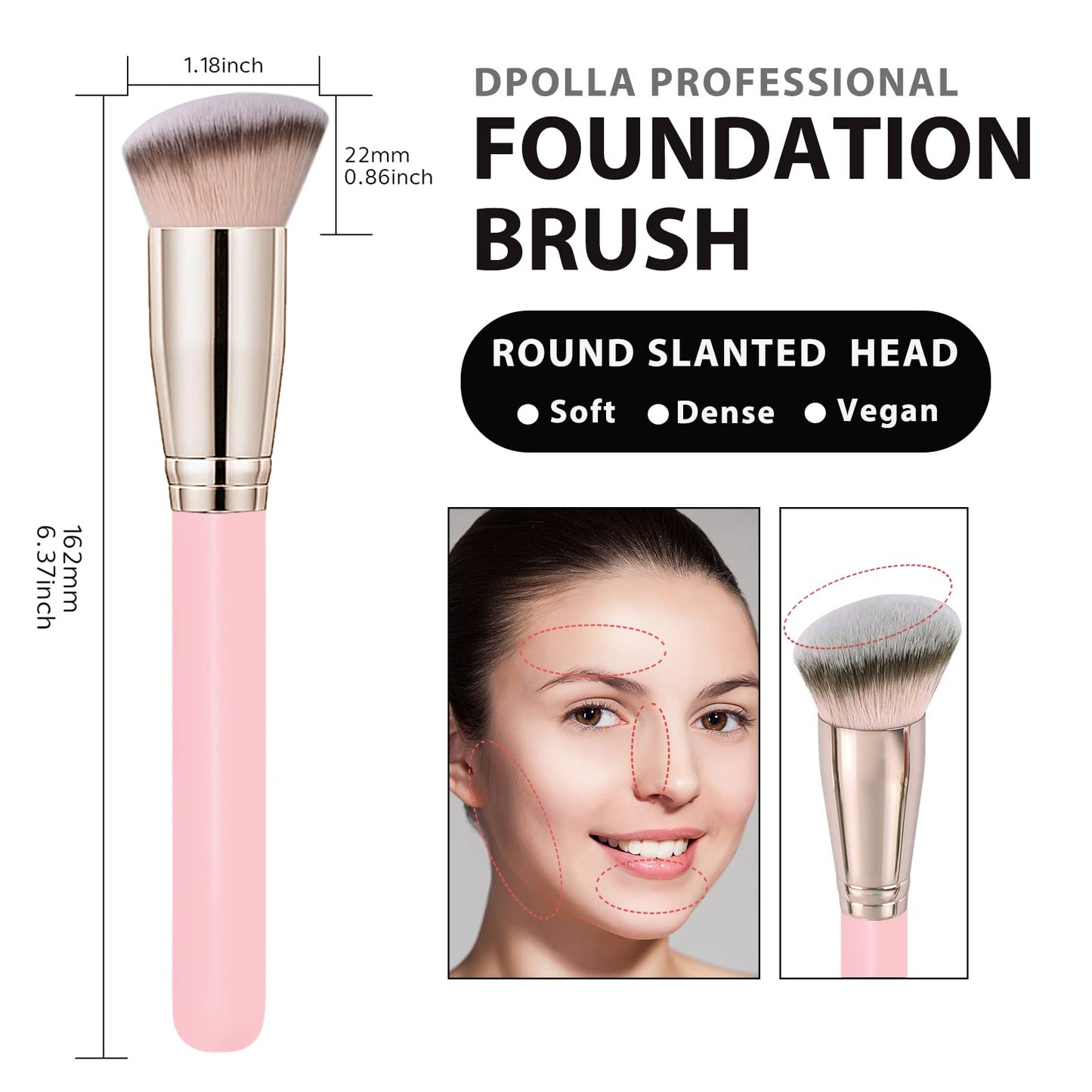 Makeup Brushes Dpolla Pro Foundation Brush and Flawless Concealer Brush Perfect for Any Look Premium Luxe Hair Contour Brush Perfect for Blending Beauty & Personal Care dpolla