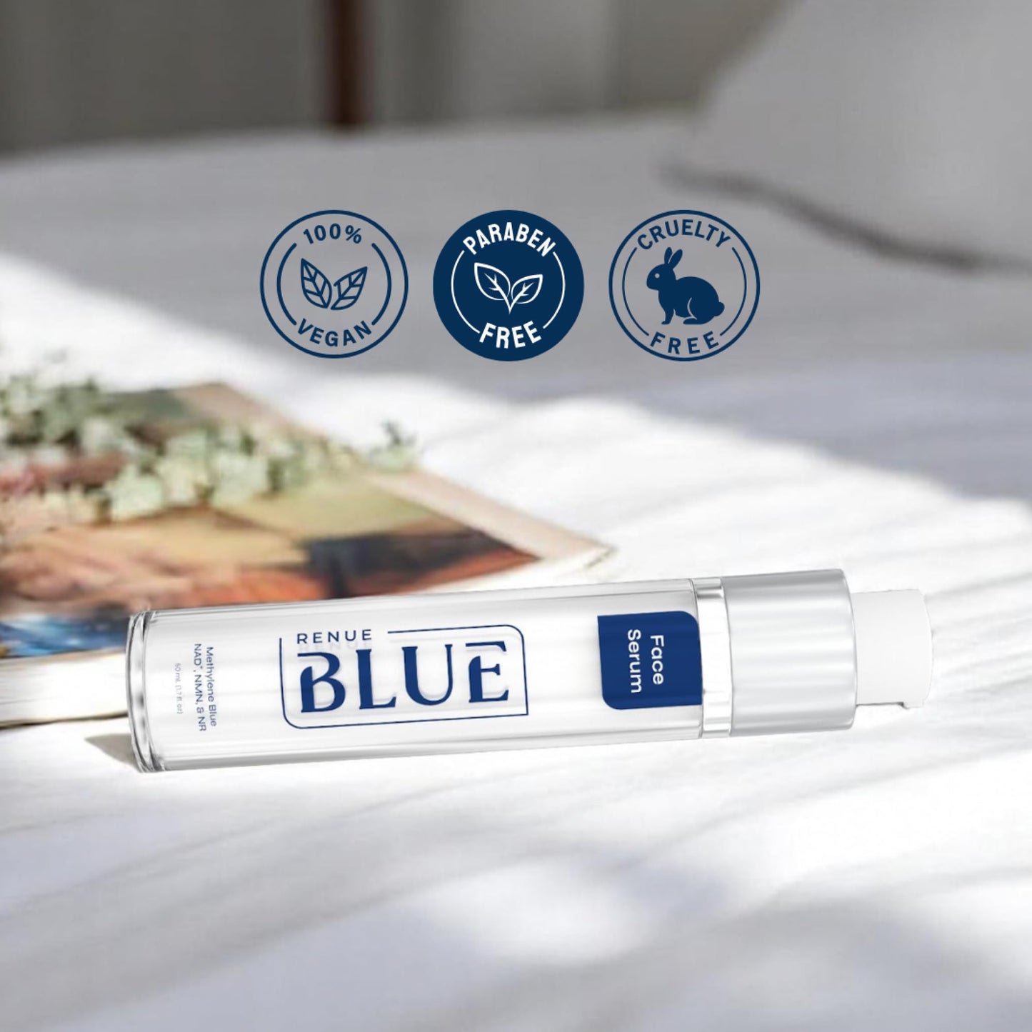 Renue Blue Methylene Blue Face Serum - Liposomal NAD+ Complex and Nutrients for Skin Rejuvenation, Deep Hydration, and Anti-Aging Support Beauty & Personal Care Renue By Science