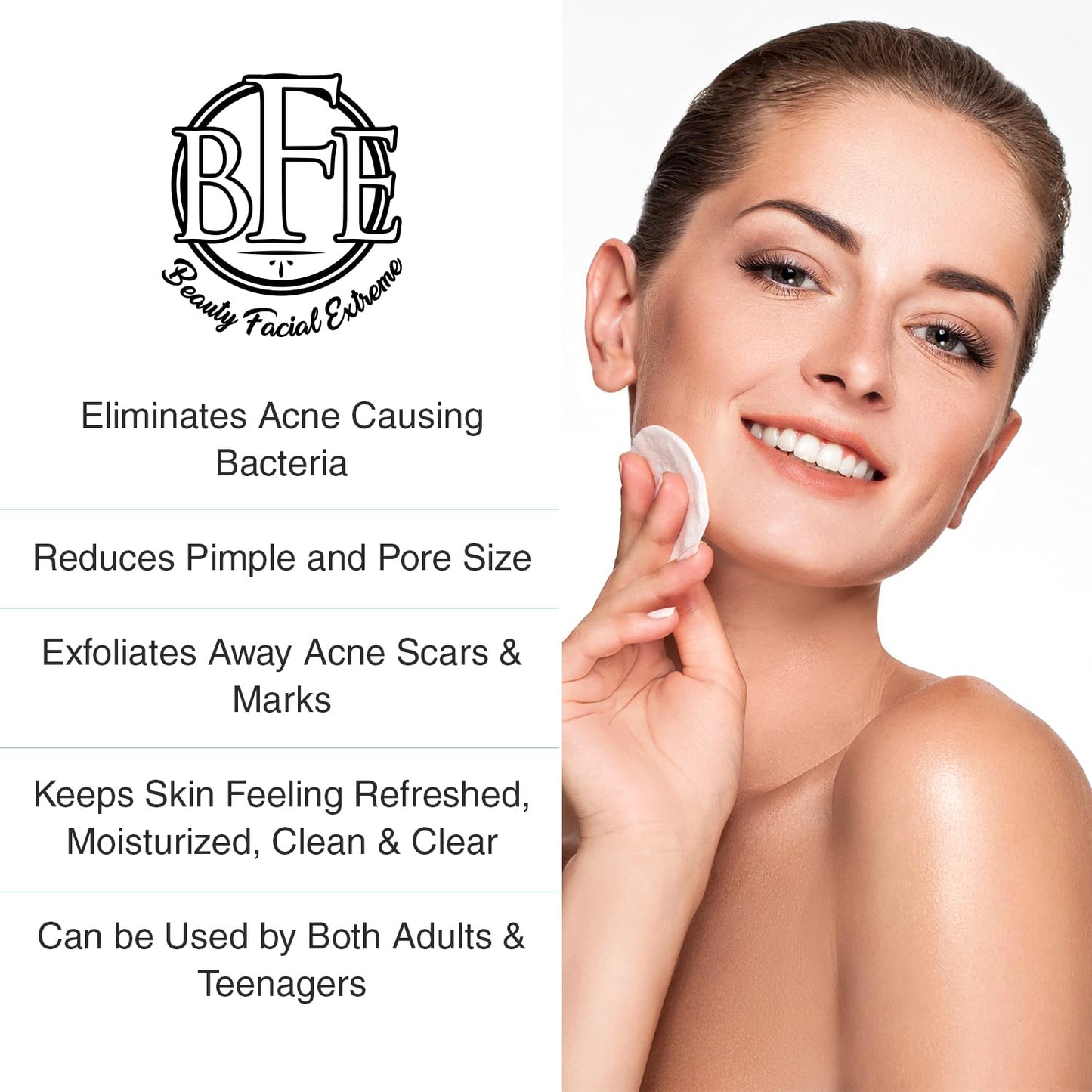 Acne Treatment Pads- Eliminates Cystic Breakouts, Oily Skin & Clogged Pores. Clear Pimple, Whitehead, Blackhead, Dark Spots & Improve Skin Texture. Beauty & Personal Care Beauty Facial Extreme