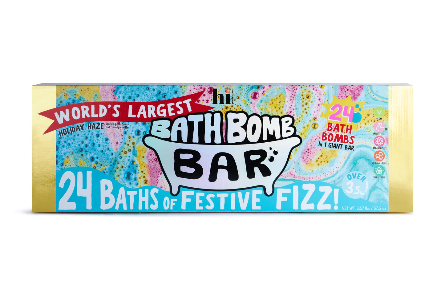 Hi Peach Layne World's Largest Bath Bomb Bar, 3.57 lb, Blue, Yellow, Pink Beauty & Personal Care Hi Peach Layne