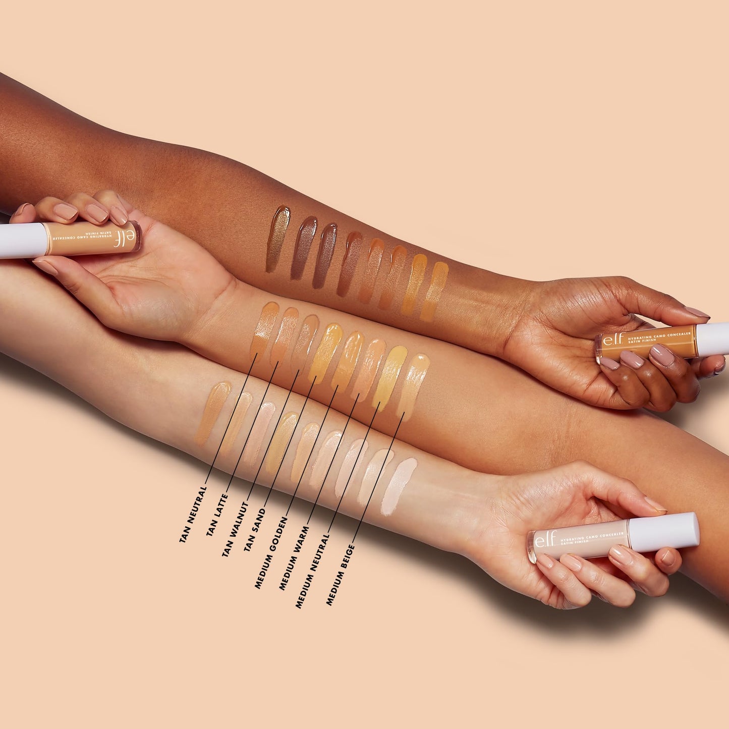 e.l.f. Hydrating Camo Concealer, Covers Blemishes & Under-Eye Circles, Full-Coverage & Delivers A Satin Finish, Vegan & Cruelty-Free, Medium Neutral Beauty & Personal Care e.l.f.