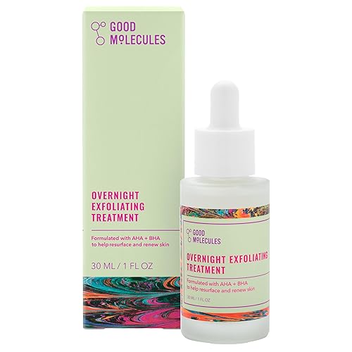 Good Molecules Overnight Exfoliating Treatment - Face Exfoliator with AHA & BHA Lightweight Formula - Pore Minimizer, Facial Skin Care with Glycolic Beauty & Personal Care Good Molecules