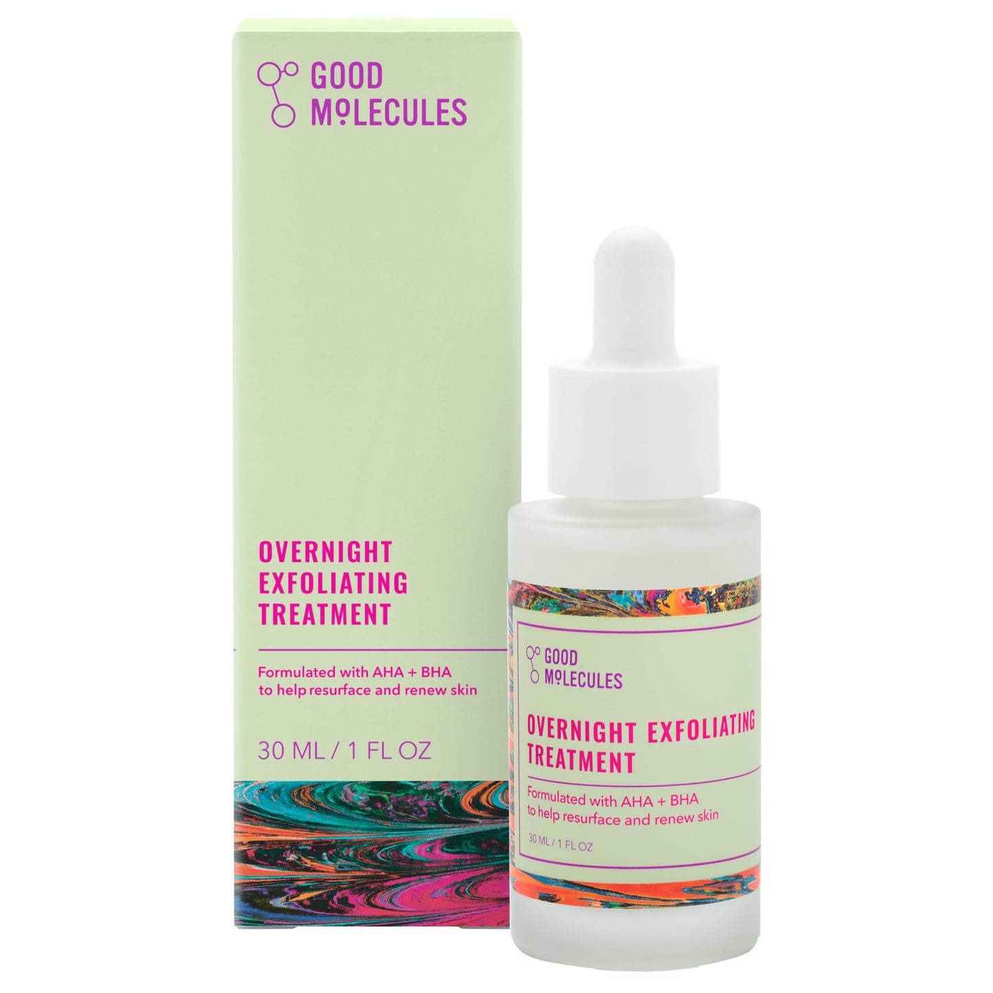 Good Molecules Overnight Exfoliating Treatment - Face Exfoliator with AHA & BHA Lightweight Formula - Pore Minimizer, Facial Skin Care with Glycolic Beauty & Personal Care Good Molecules