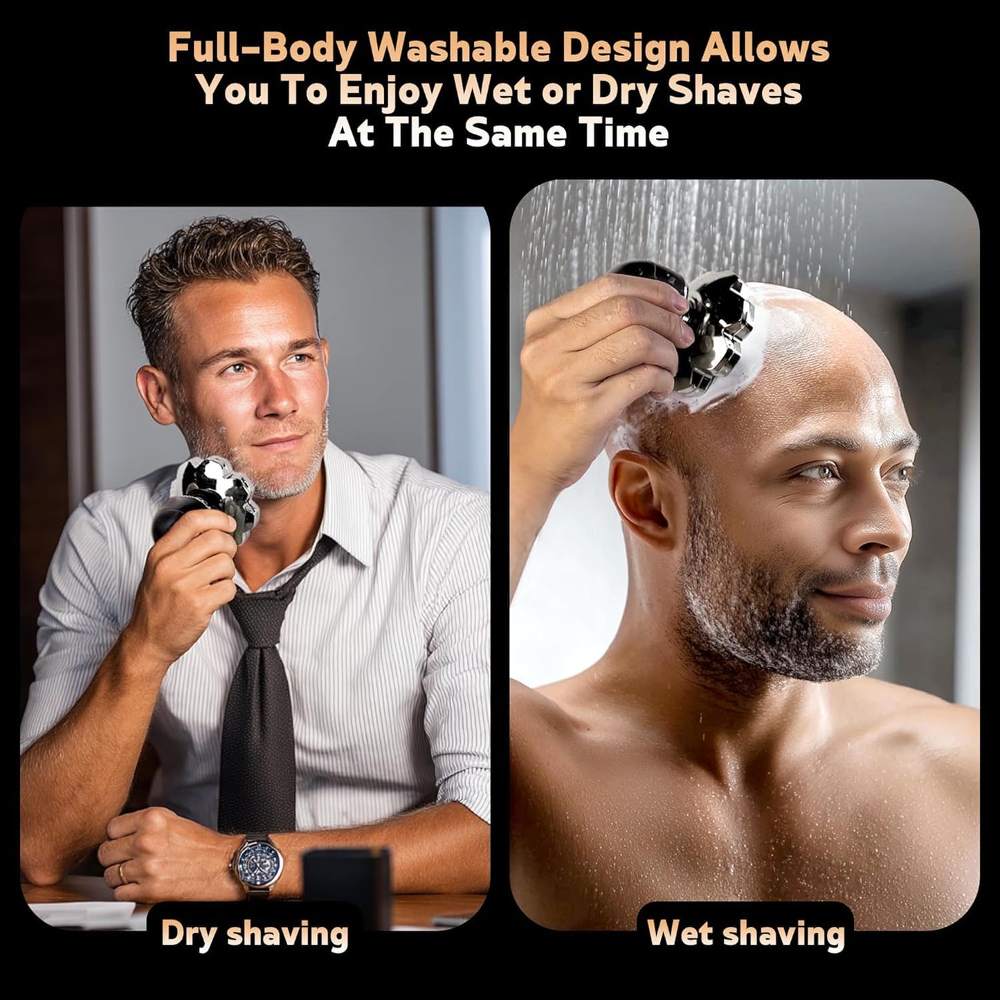 9D Electric Razor for Men Head Shavers for Bald Men 5-in-1 Electric Razors with Wet & Dry Bald Head Shaver 9D Floating Head Shaver Beauty and Personal Care TOHUAN