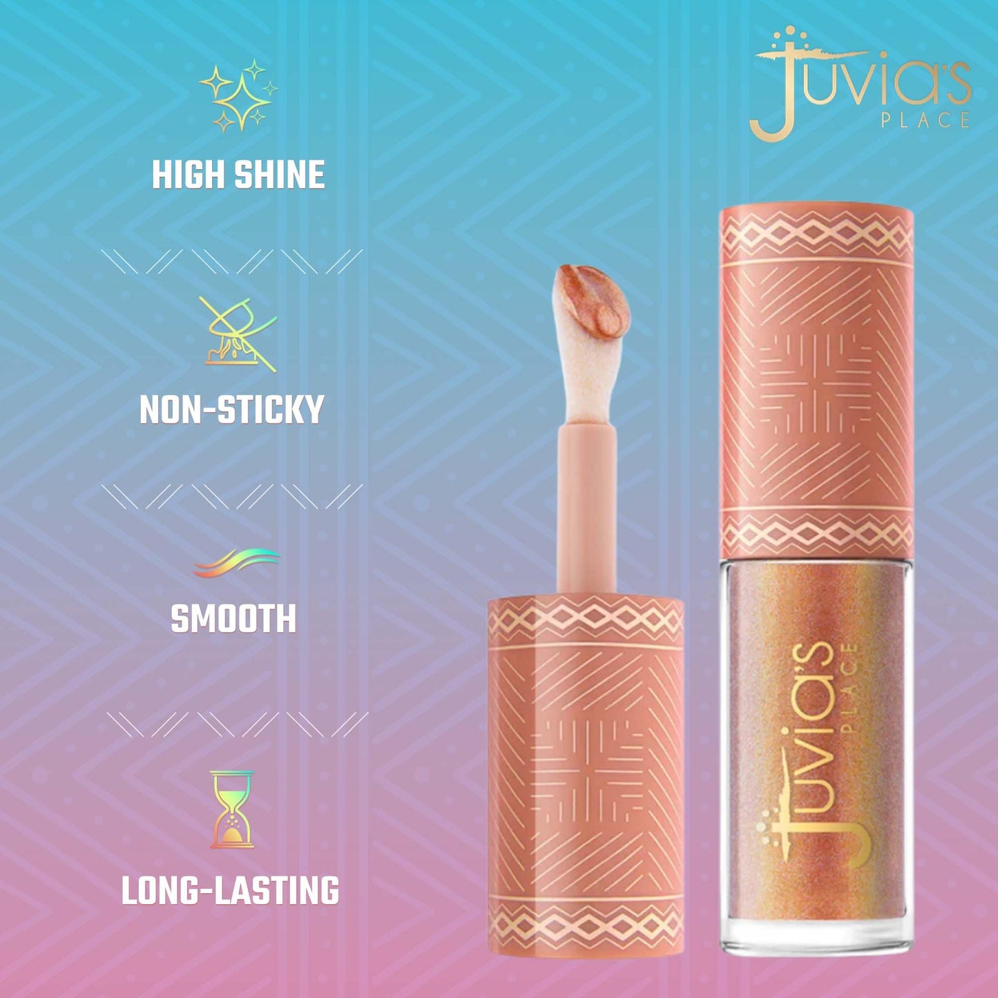 Juvia's Place Nubian Earth Glass Gloss Lip Gloss Oasis - Non-sticky Lip Makeup, Hydrating, Tinted Lip Gloss, Shine & Glow Lip Makeup, Beauty & Beauty & Personal Care Juvia's Place