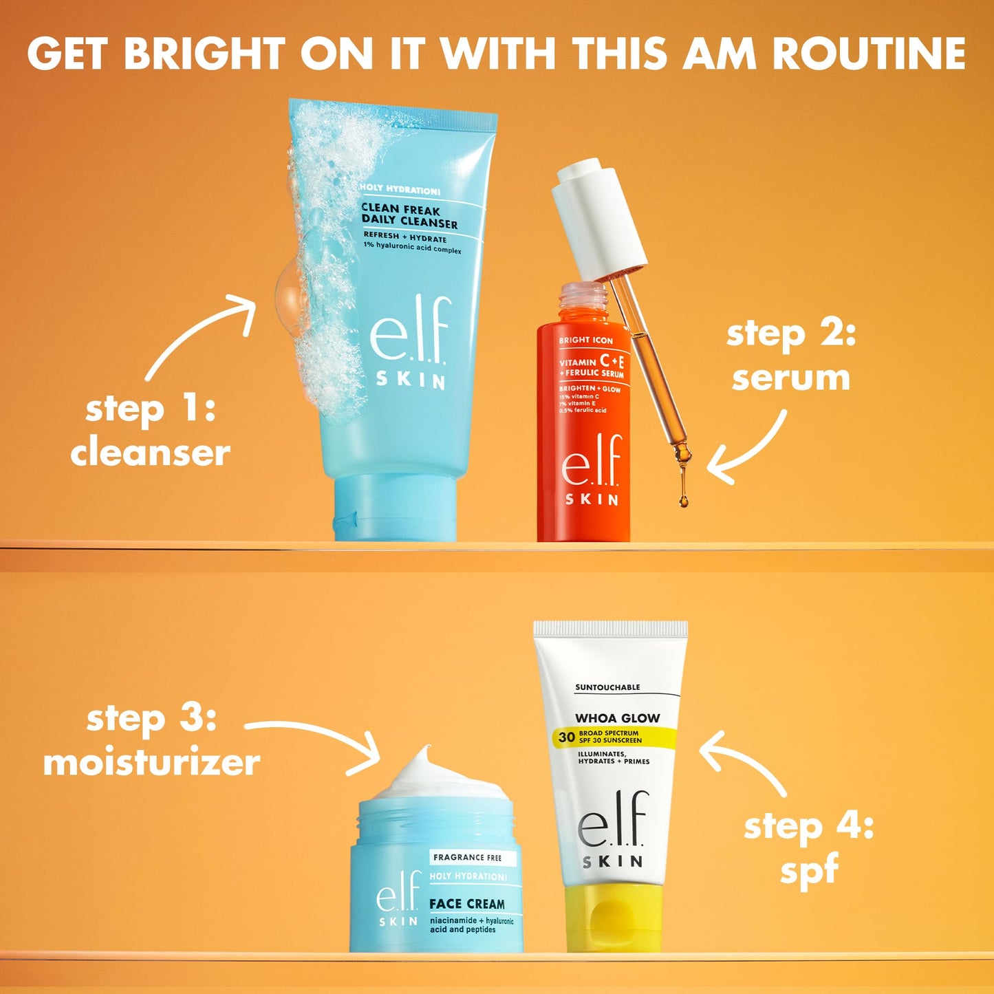 e.l.f. SKIN Bright Icon Vitamin C + E + Ferulic Face Serum Mini, Brightening & Soothing with 15% Vitamin C, Vegan & Cruelty-Free Beauty and Personal Care e.l.f.