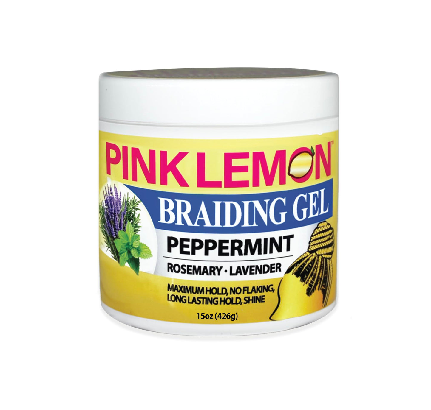 PINK LEMON Braiding Gel Peppermint - Maximum Hold, No Flaking, Long Lasting Hold, High Shine. For Micro, Inter, Dread, Faux, Loc, Twist, Braid, Edge Beauty & Personal Care PINK LEMON